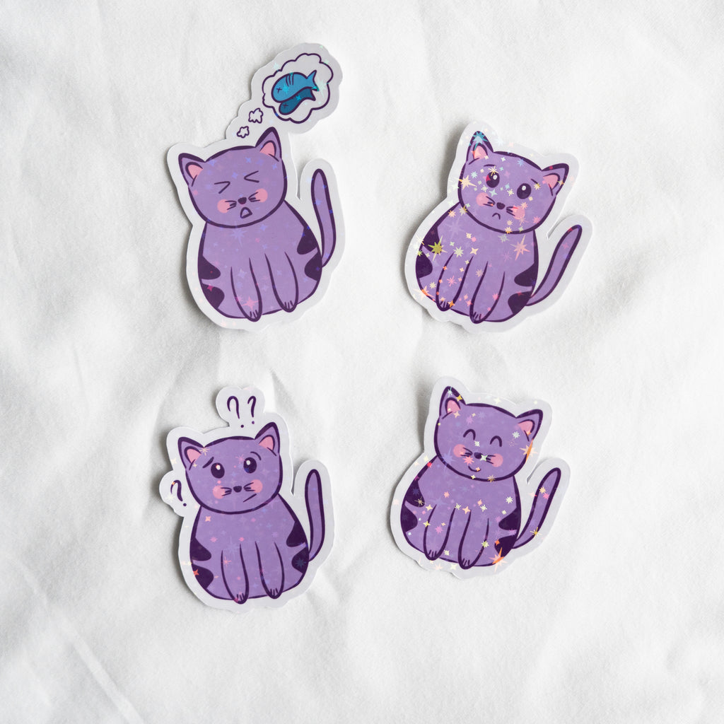 One Dollar Goodies: Moody cat stickers